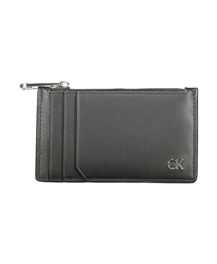 

Кожаный кошелек с визитницей Calvin Klein, черный