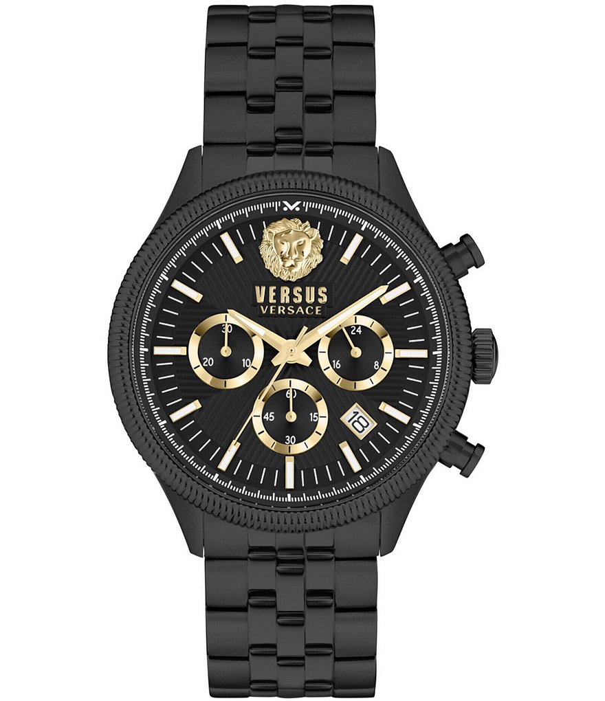 Versace Versus Versace Мужские часы Colonne Chronograph с черным браслетом из нержавеющей стали, черный