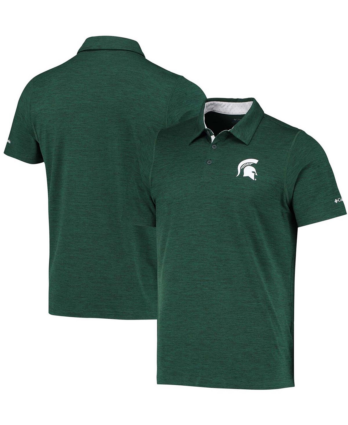 Мужская зеленая рубашка-поло омни-оттенка Michigan State Spartans Tech Trail Space Dye Columbia рубашка поло coolpodarok любовь к теще измеряется километрами