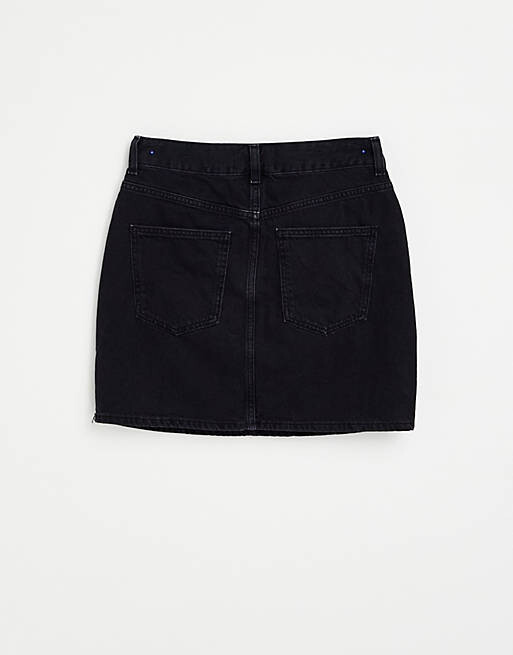 

Черная джинсовая мини-юбка с завышенной талией ASOS DESIGN