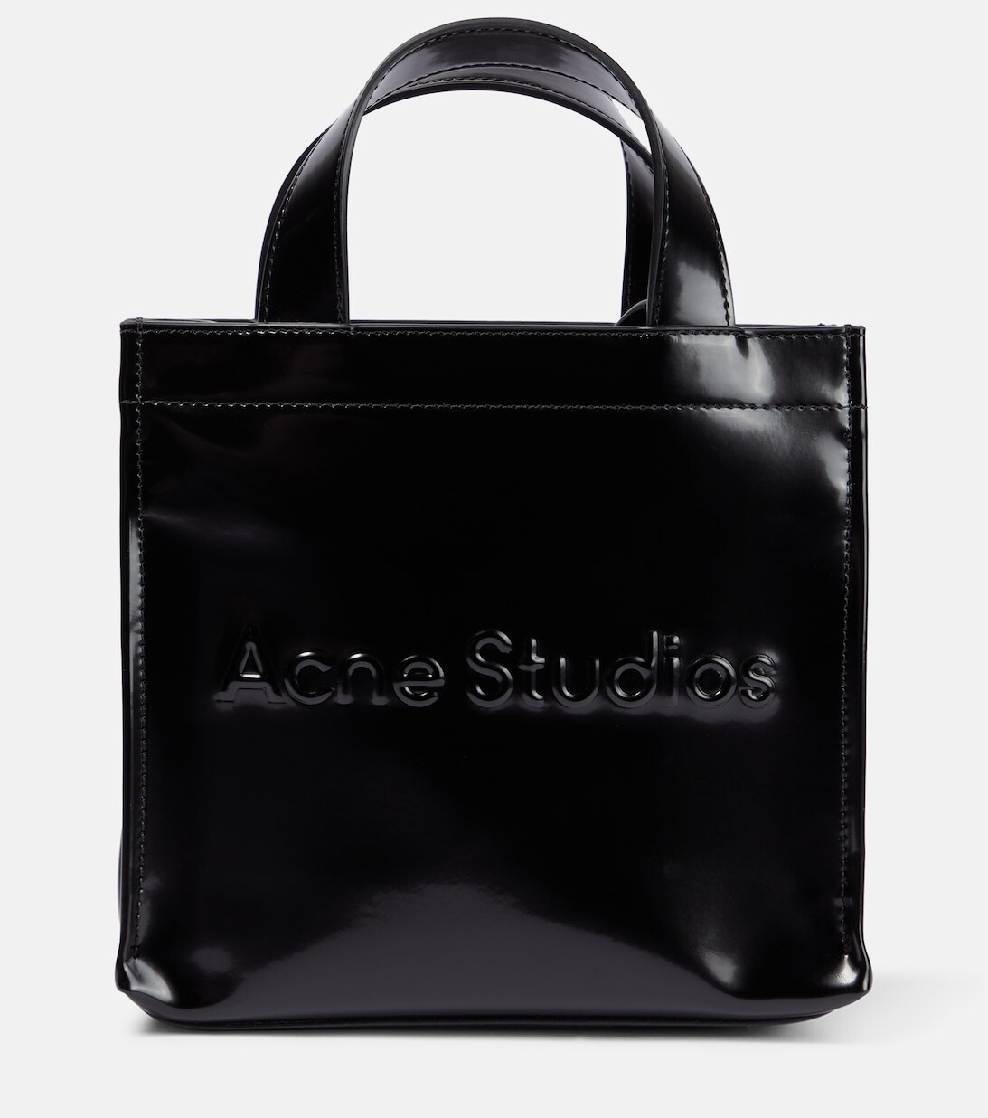 

Мини-сумка-тоут с тисненым логотипом Acne Studios, черный