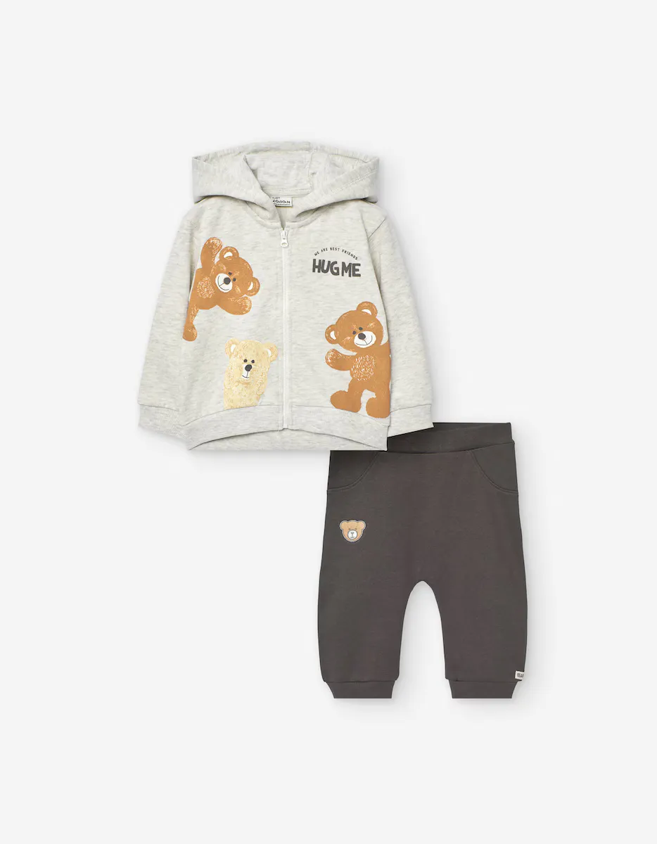

Комплект из 2 предметов для мальчика с мультяшными мишками Losan, серый