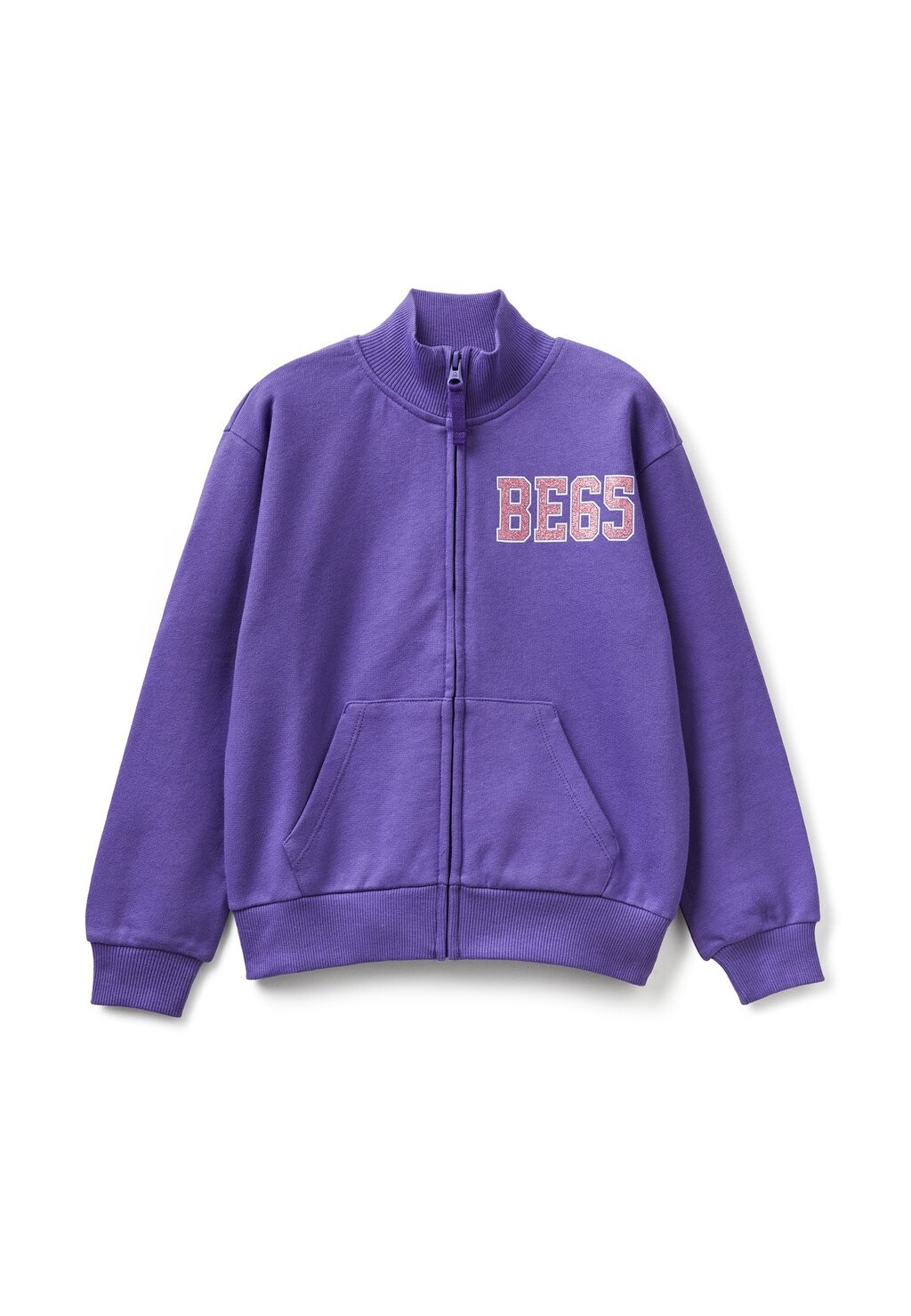 

Толстовка на молнии With Zip And Collar United Colors of Benetton, фиолетовый