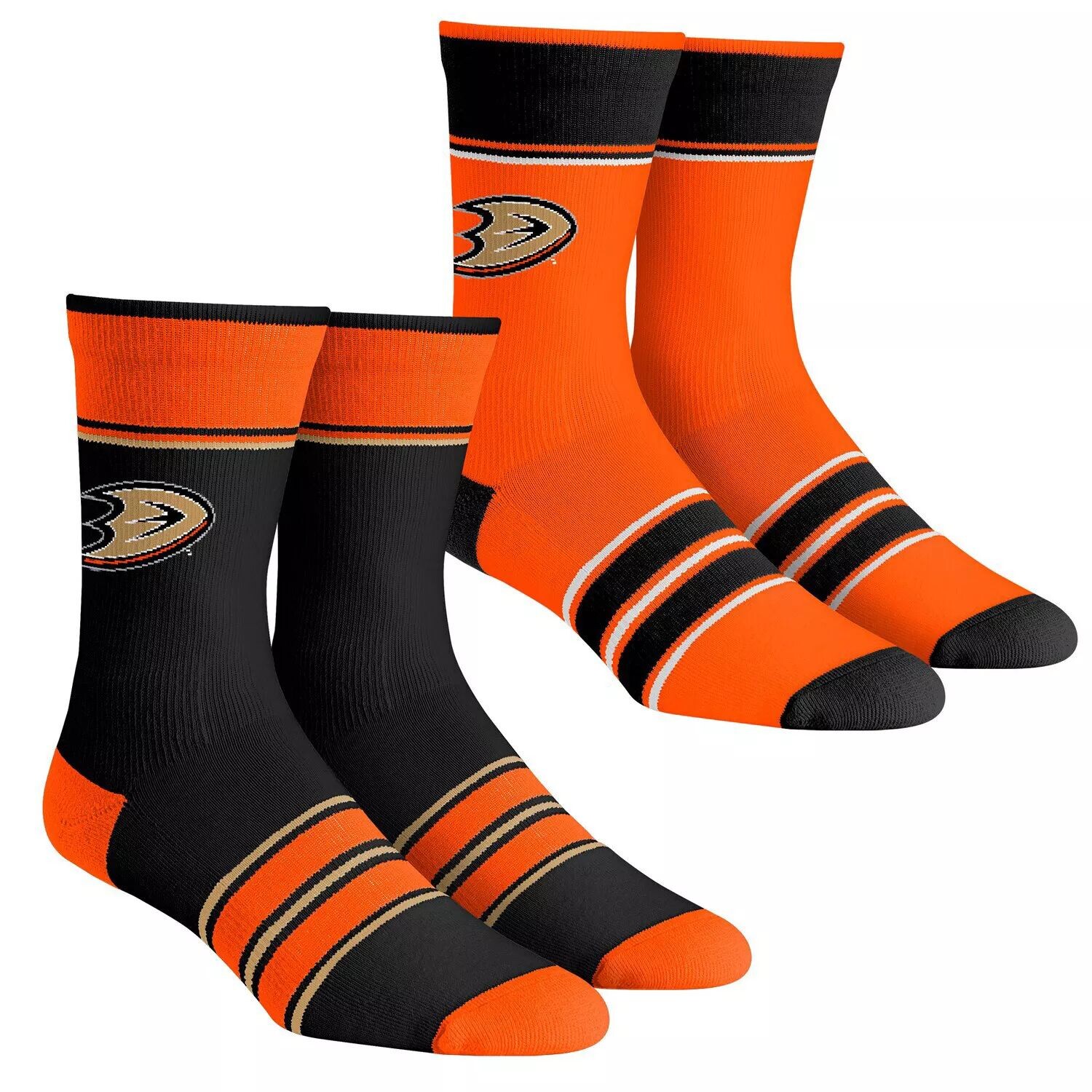 

Комплект из 2 носков в несколько полосок Youth Rock Em Anaheim Ducks Team Crew Unbranded