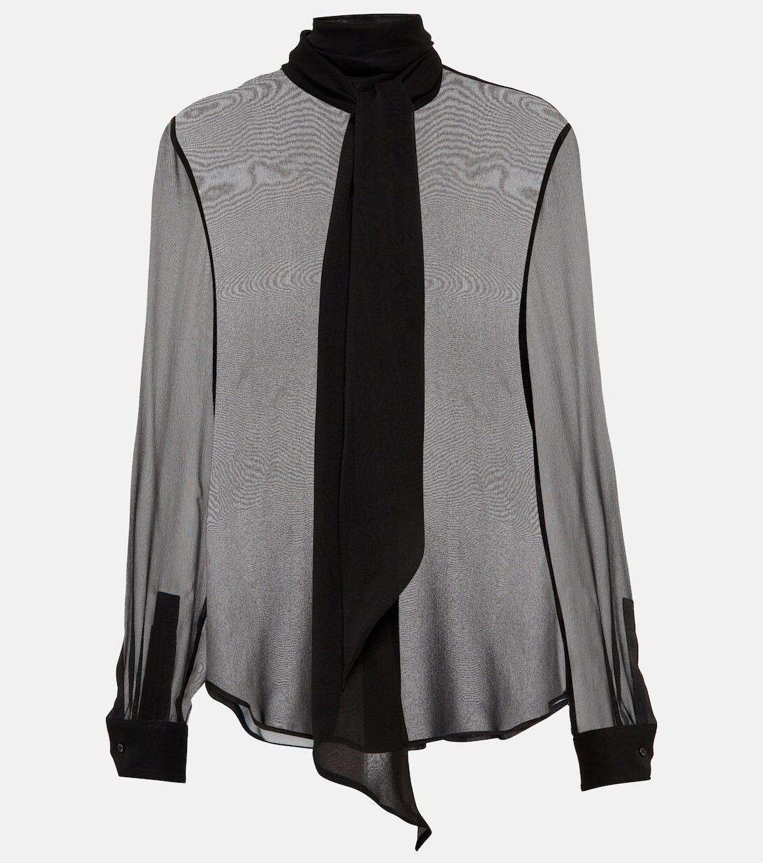 

Блузка из шелкового шифона SAINT LAURENT, черный