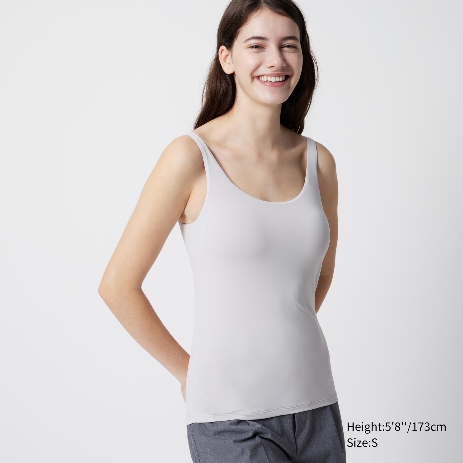 

Топ-бюфт без рукавов airism UNIQLO, светло-серый