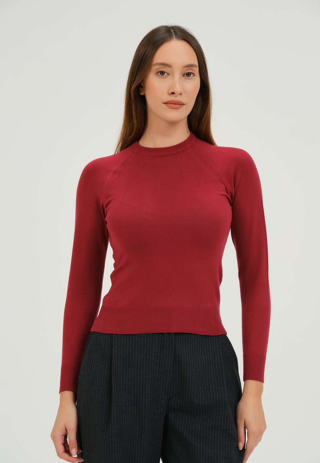 Вязаный свитер Basics and More, цвет bordeaux