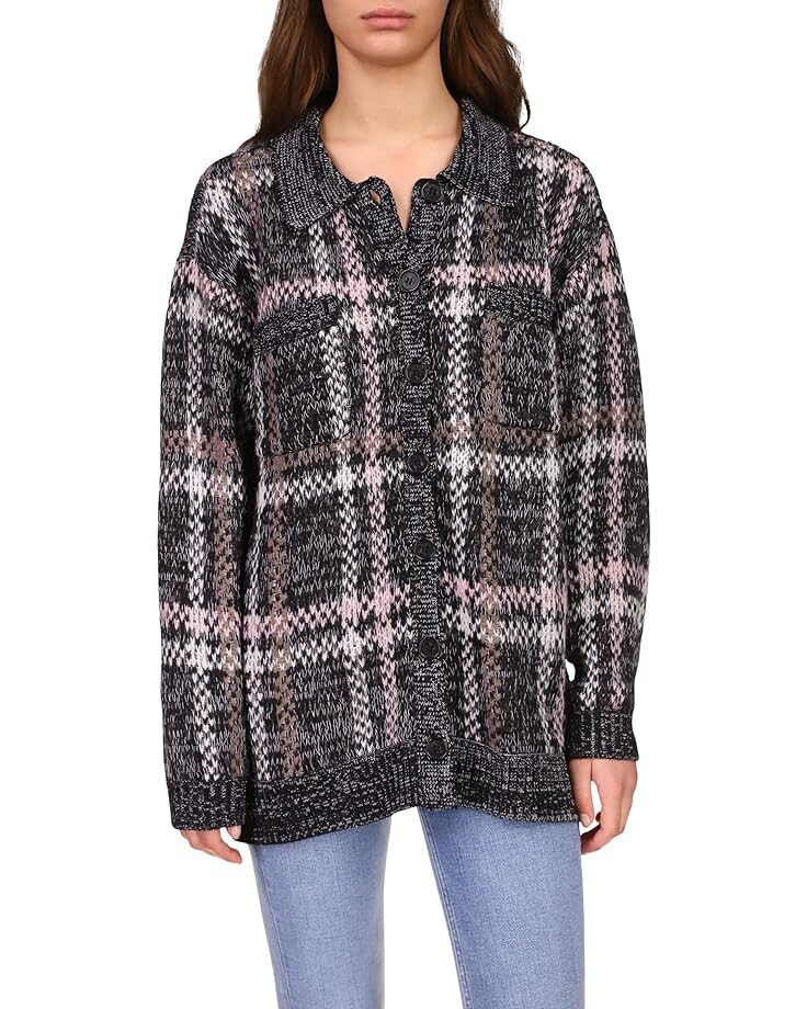 

Свитер Sanctuary Intarsia Sweater Shacket, черный