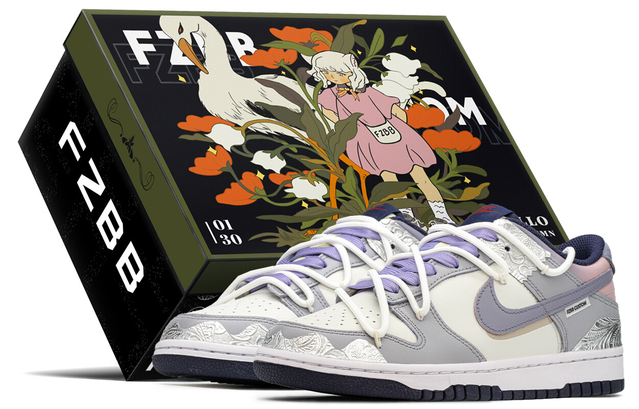 

Кроссовки Nike Dunk Skateboarding Shoes Women's Low-top Purple Rice, фиолетовый