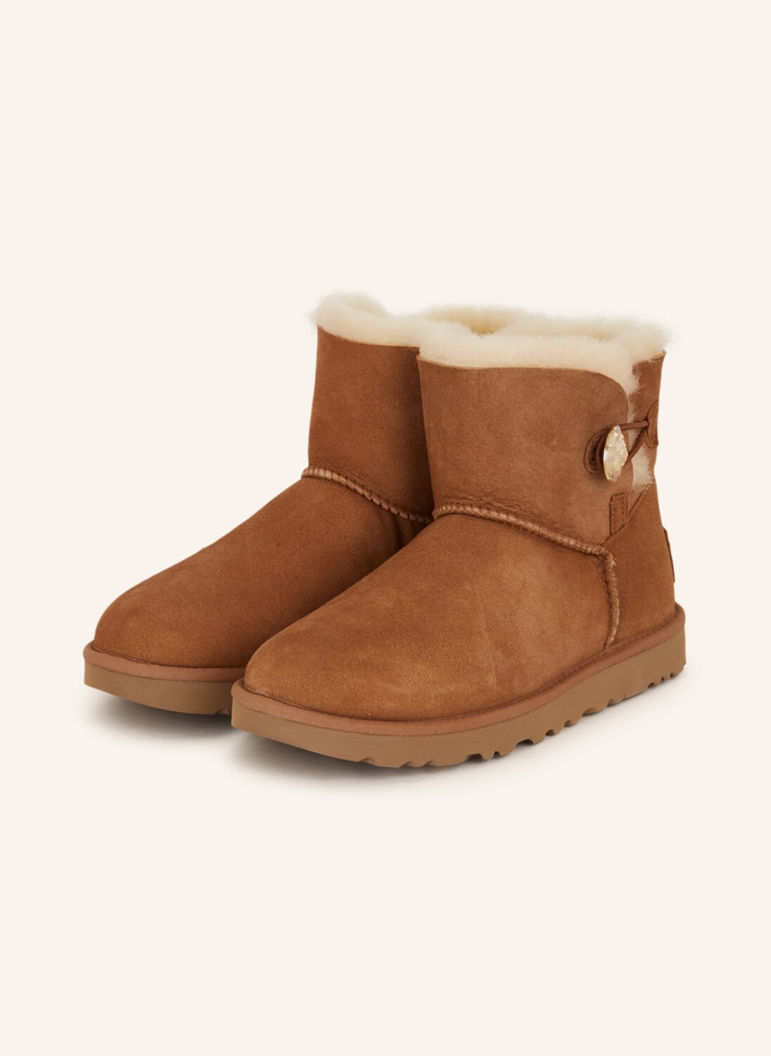 

Угги UGG Mini Bailey Button Bling mit Swarovski Kristallen, коричневый