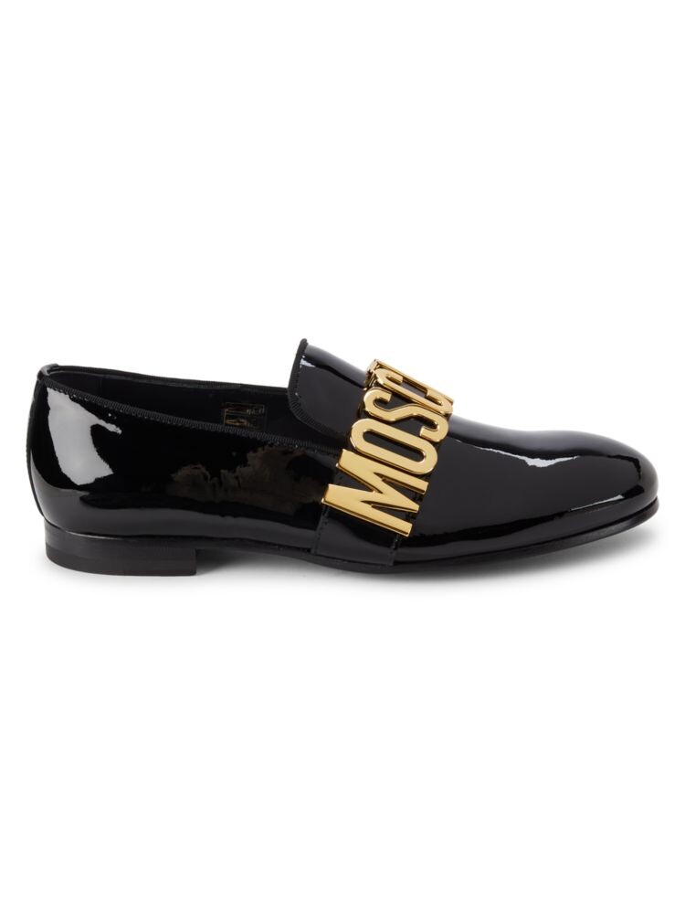 

Лакированные лоферы с логотипом Moschino Couture!, черный