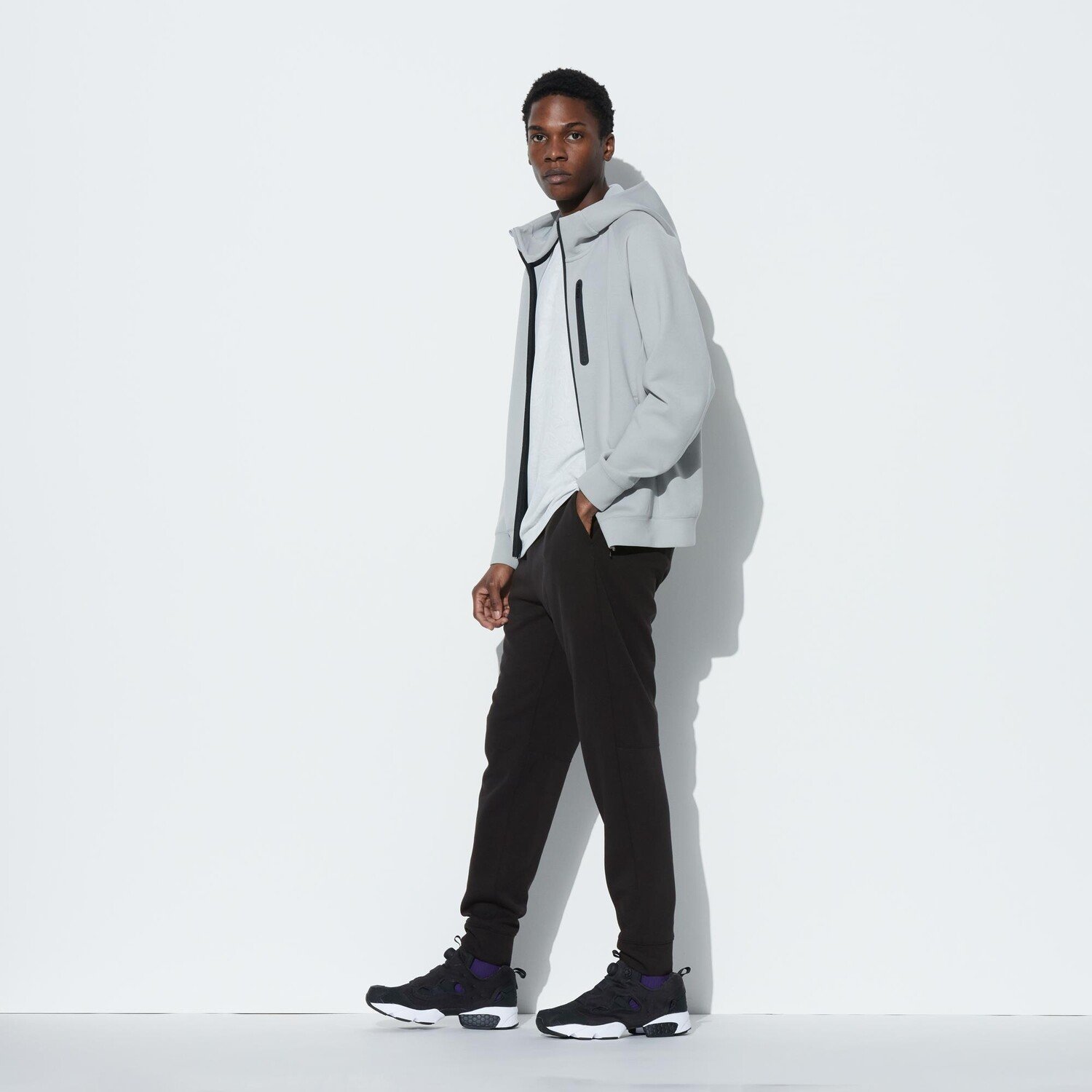 

Сухие спортивные штаны стрейч (длина больше 69-75см) UNIQLO, черный