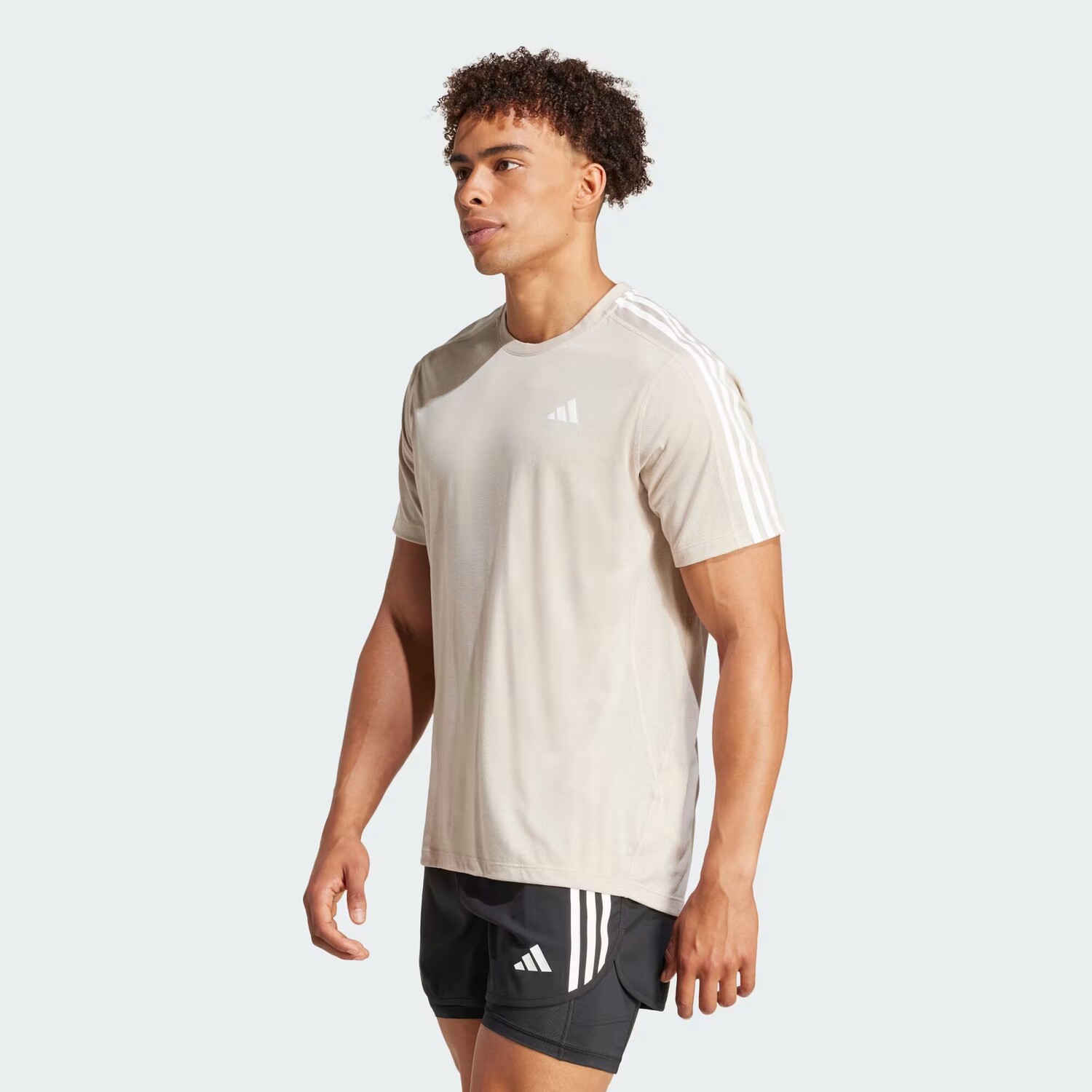 

Футболка Run с 3 полосками Adidas, цвет Wonder Beige