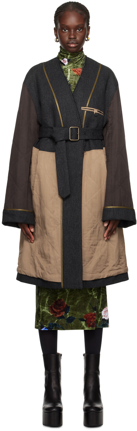 

Эксклюзивное серое пальто Dries Van Noten SSENSE, Серый