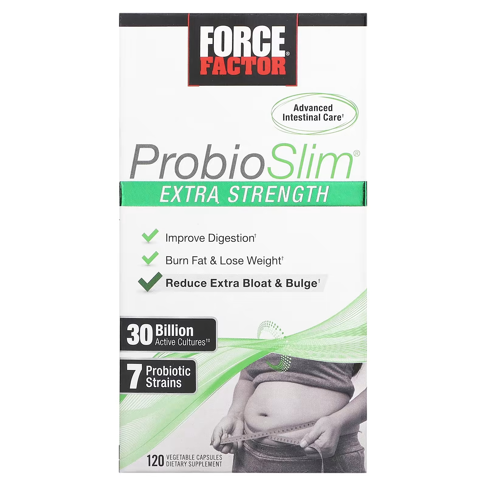 Force Factor ProbioSlim Extra Strength 30 миллиардов КОЕ, 120 растительных капсул force factor probioslim поддержка пищеварения контроль веса 30 капсул