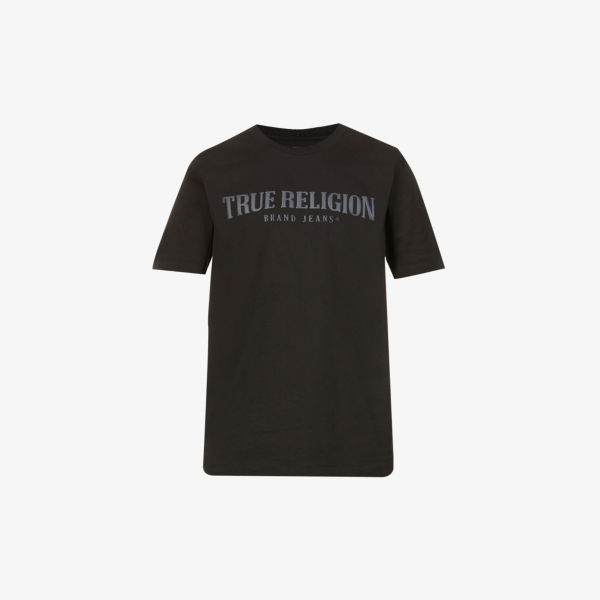 

Футболка из хлопкового джерси с логотипом True Religion, оникс