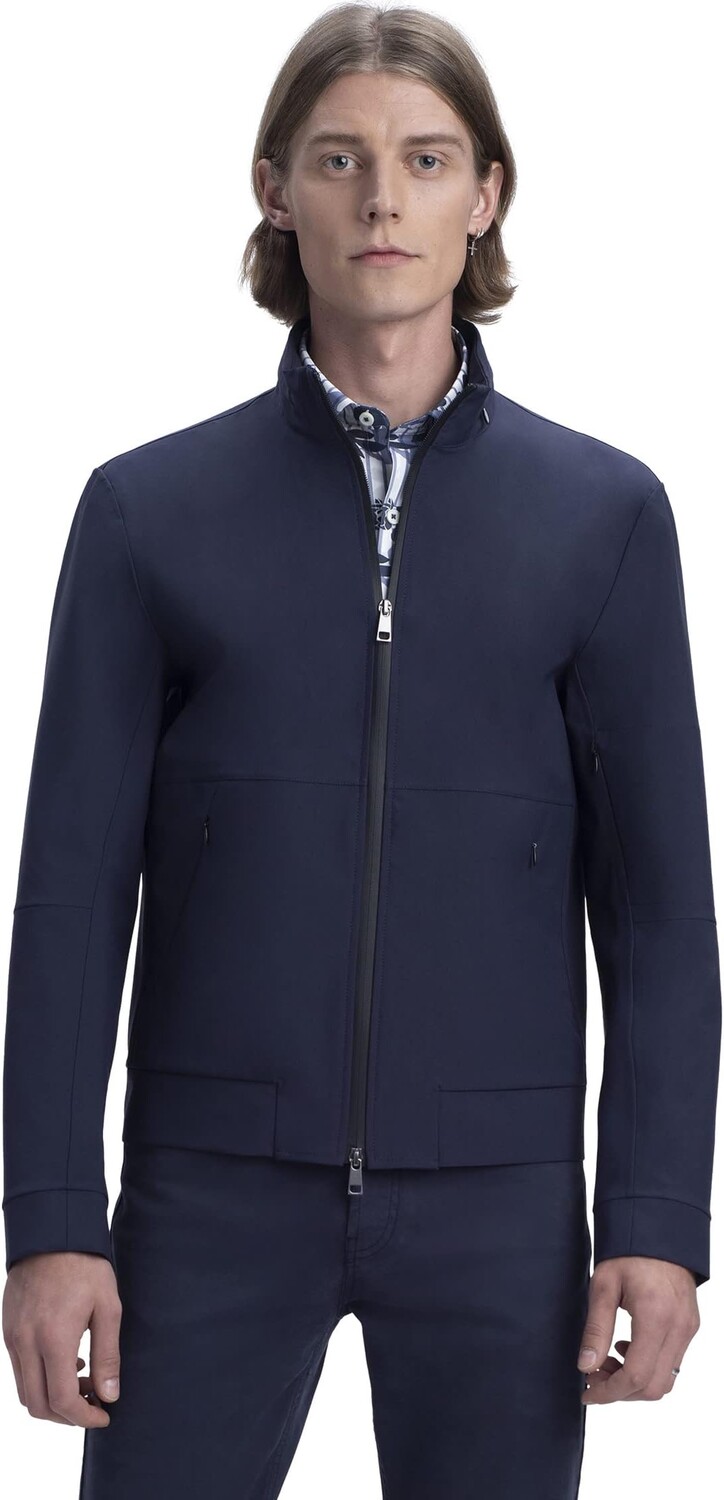 

Куртка Bomber Jacket with Water-Resistant Fabric and Two-Way Zipper Closure BUGATCHI, цвет Midnight