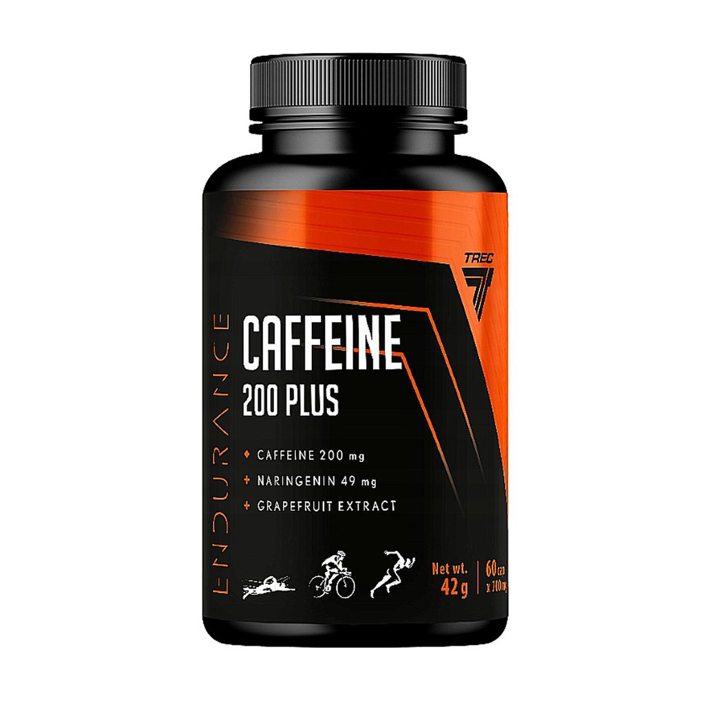 

TREC NUTRITION CAFFEINE 200 PLUS Увеличивает энергию, концентрацию и работоспособность 60 капсул 120 капсул — 2 бутылки