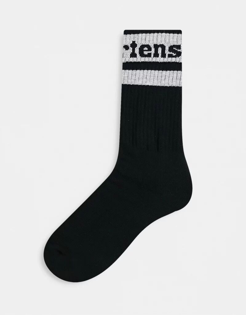 Черно-белые спортивные носки с логотипом Dr Martens черно белые бумажные носки для взрослых черно белые с текстом газетами винтажные с наклейками с коллажем художественные носки унисекс