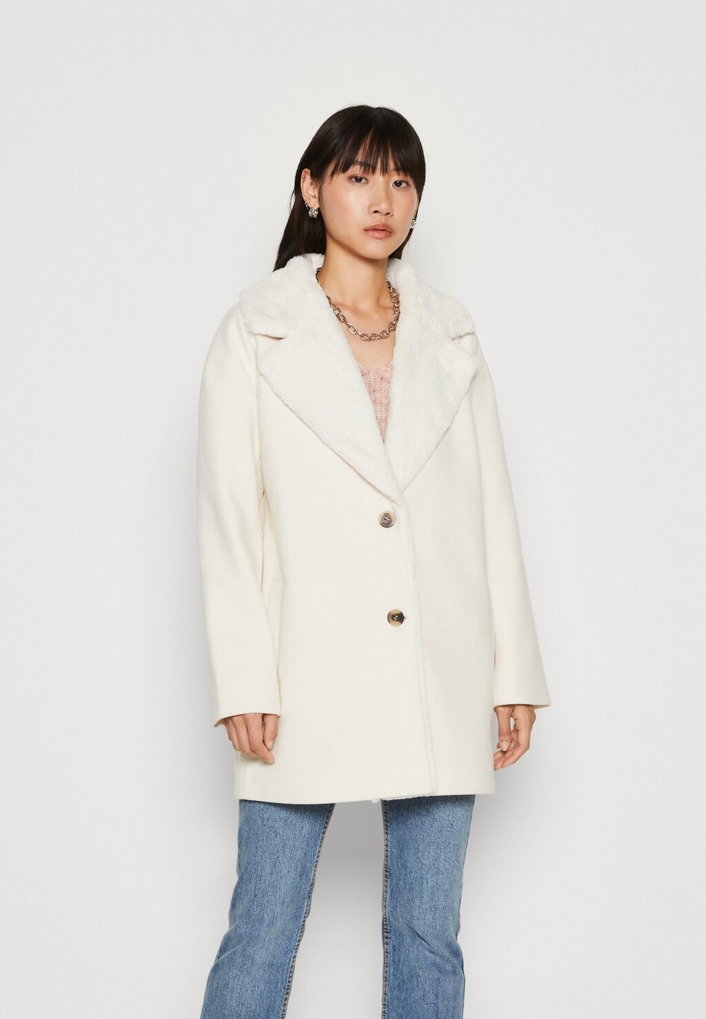 

Пальто классическое Vimetil Midi Coat VILA, цвет birch, Серый