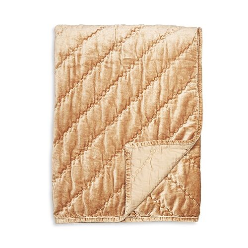 

Стеганое бархатное плед Hudson Park Collection, цвет Tan/Beige