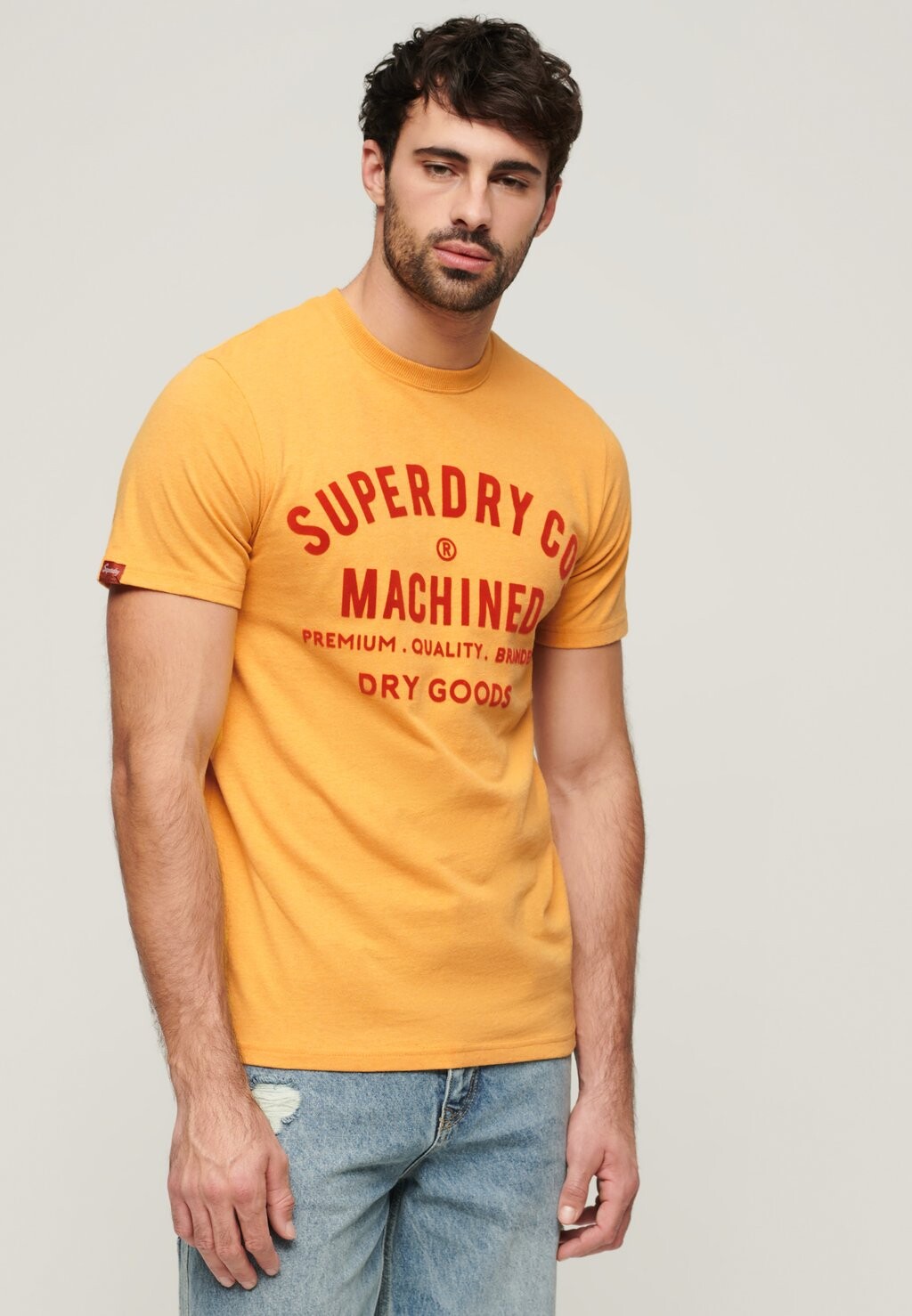 

Футболка с принтом WORKWEAR FLOCK GRAPHIC Superdry, цвет amber yellow marl