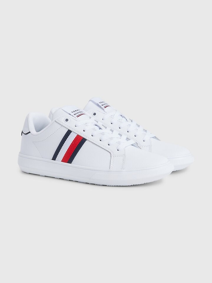 

Кожаные кроссовки в полоску с логотипом Tommy Hilfiger