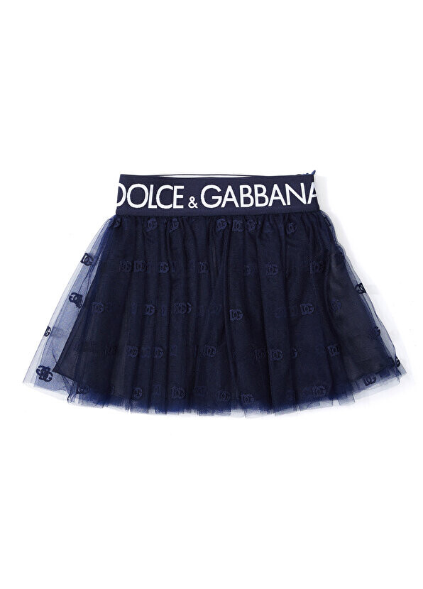 

Темно-синяя юбка-пачка для девочек с логотипом и полосками Dolce&Gabbana