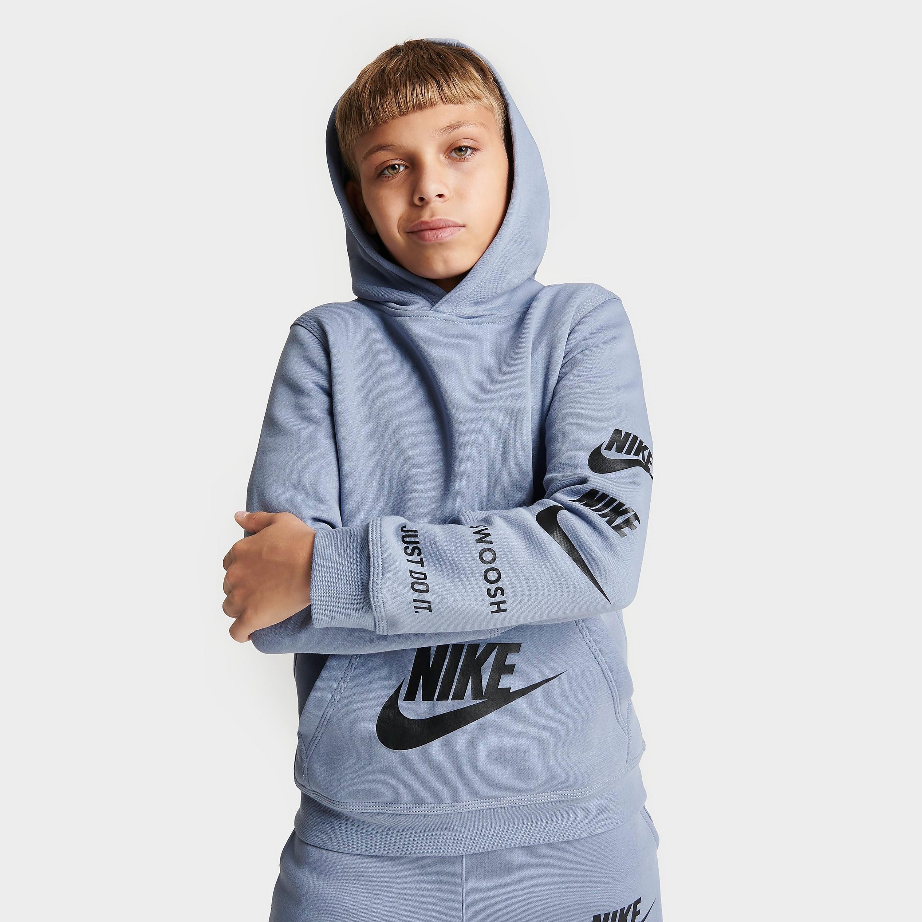 

Флисовый пуловер с капюшоном Nike Sportswear Standard Issue для больших детей, синий