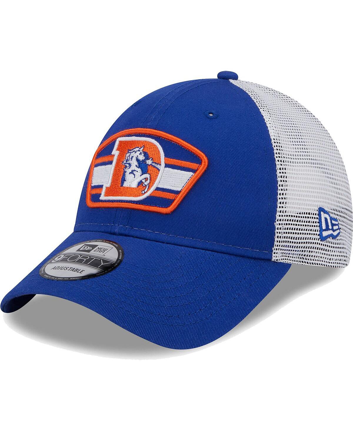 

Мужская королевская белая кепка Denver Broncos с нашивкой-логотипом Trucker 9FORTY Snapback New Era