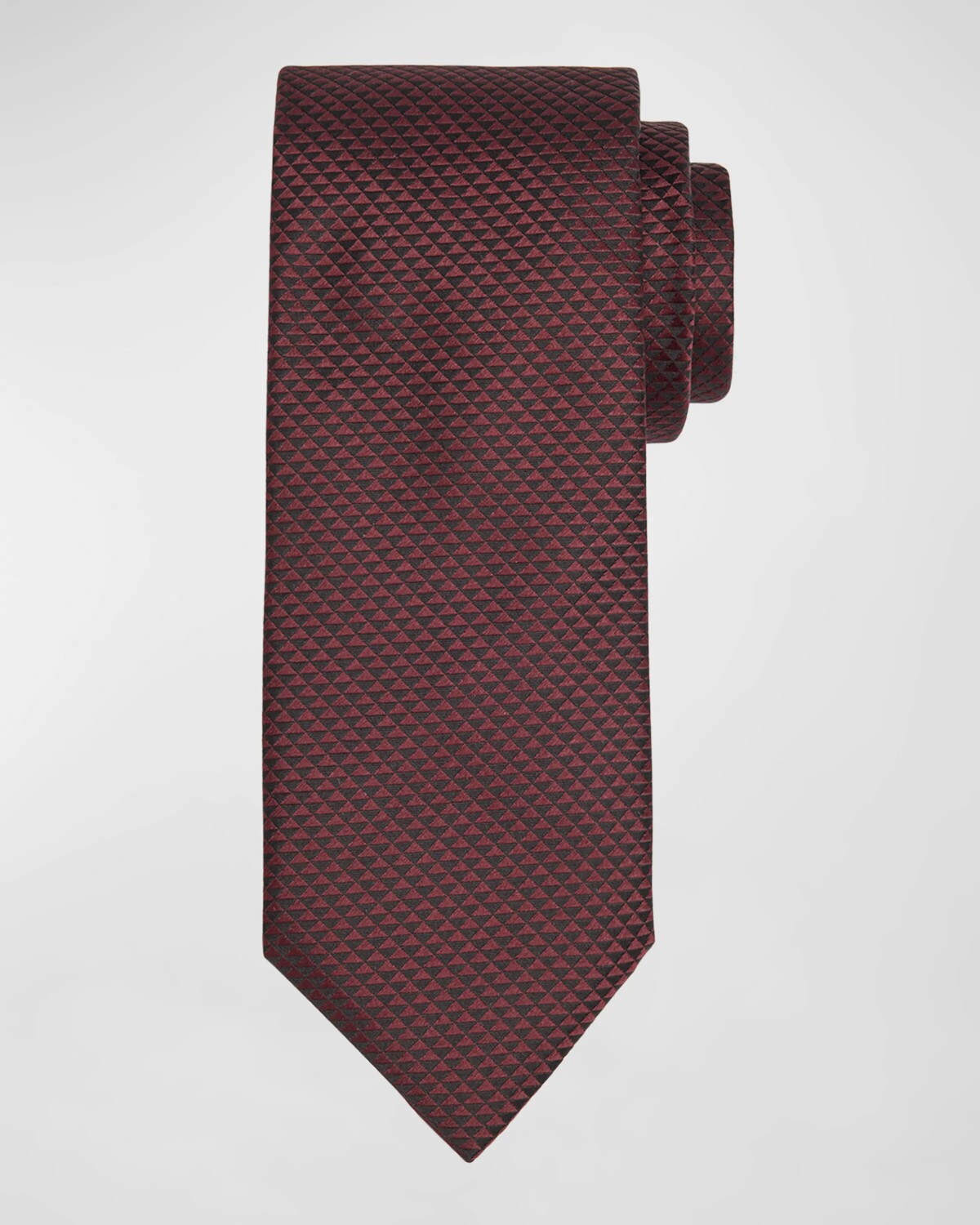 

Мужской тканый шелковый галстук с треугольными чашками Zegna, цвет Dk Red Fan