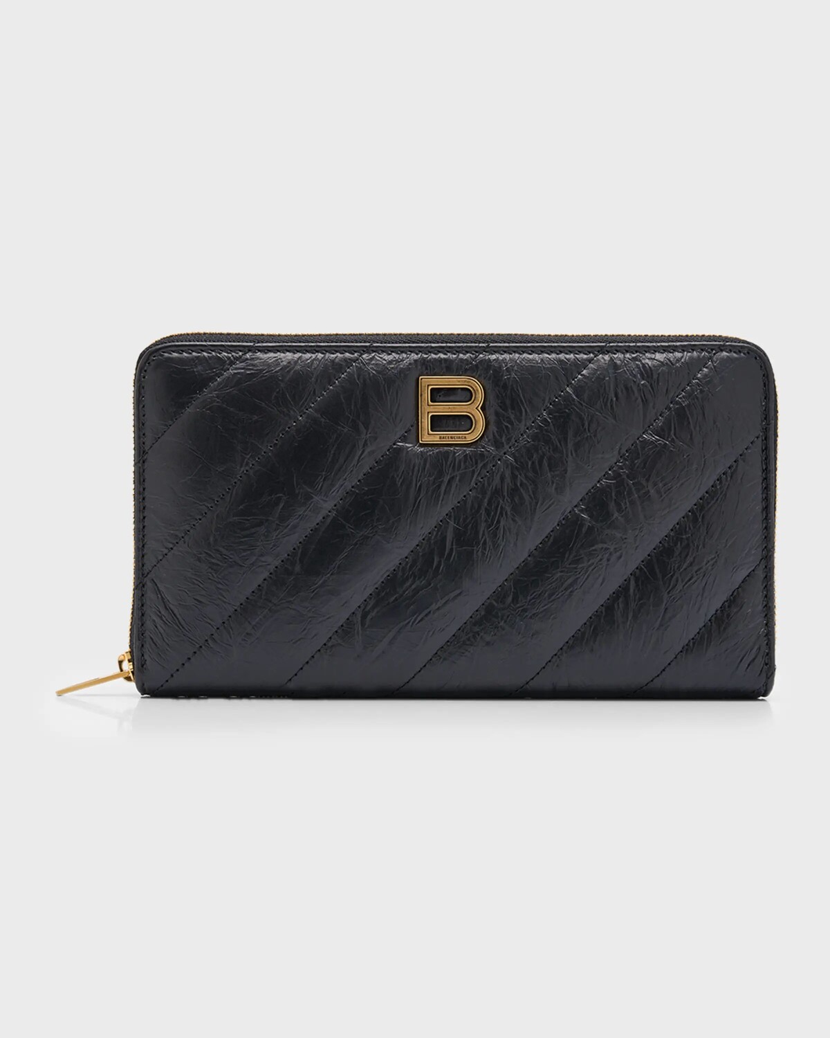 

Стеганый континентальный кошелек Crush Balenciaga, цвет 1000 Black