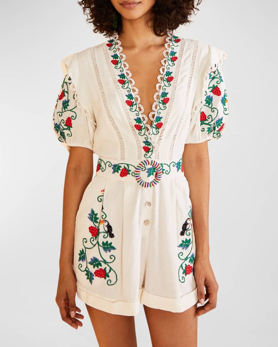 

Комбинезон с вышивкой Tucan Embroidery Romper Farm Rio