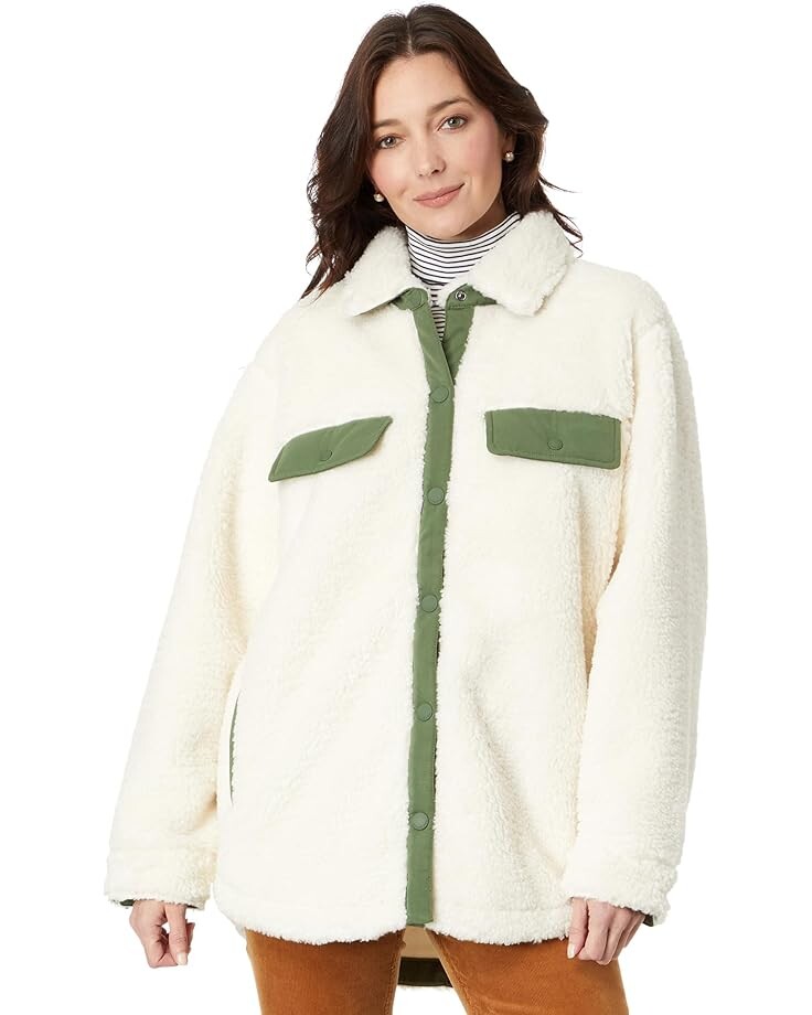 

Куртка Vineyard Vines Cozy Sherpa Shirt, цвет Marshmallow