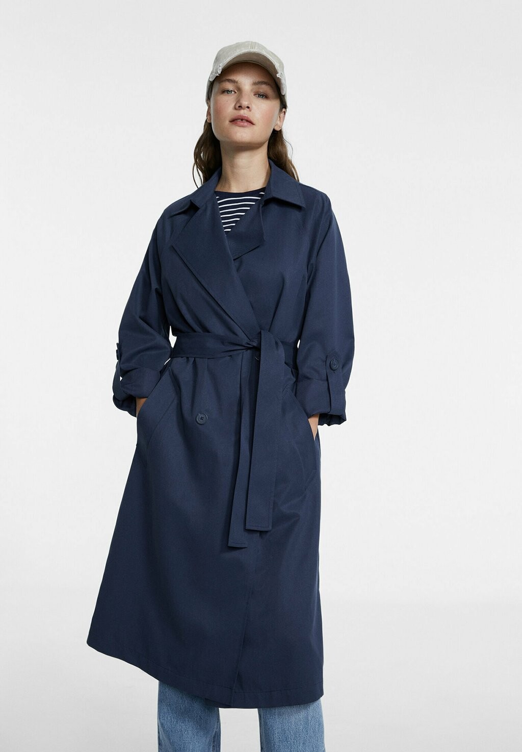 

Тренч Stradivarius, Черный