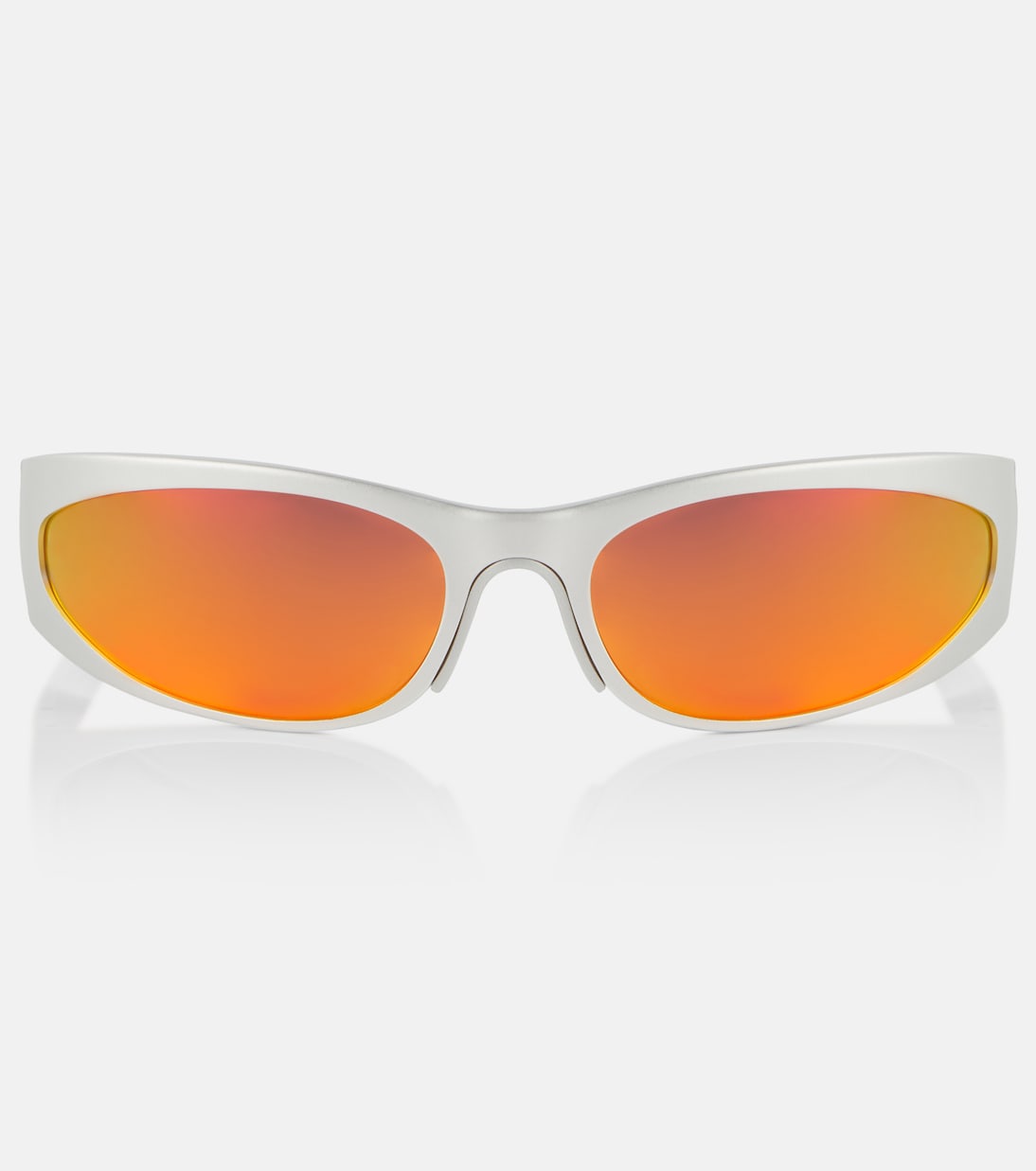 Овальные солнцезащитные очки reverse xpander Balenciaga, серебро