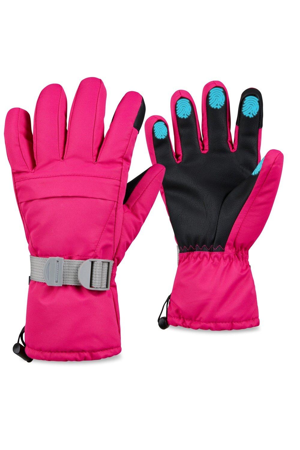 Термальные и водонепроницаемые лыжные перчатки CityComfort, розовый