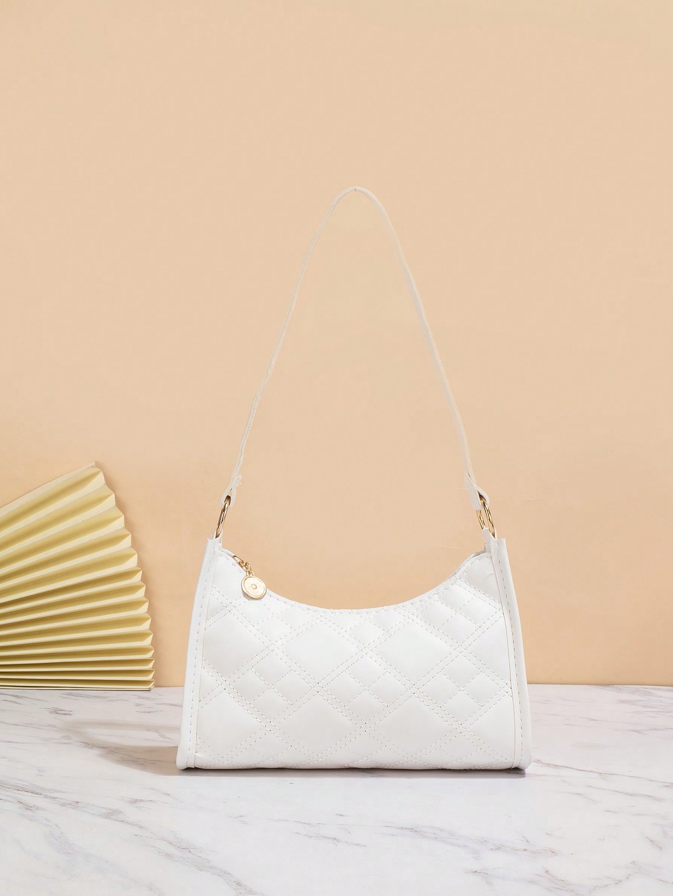 Модная сумка подмышки с геометрическим узором, белый