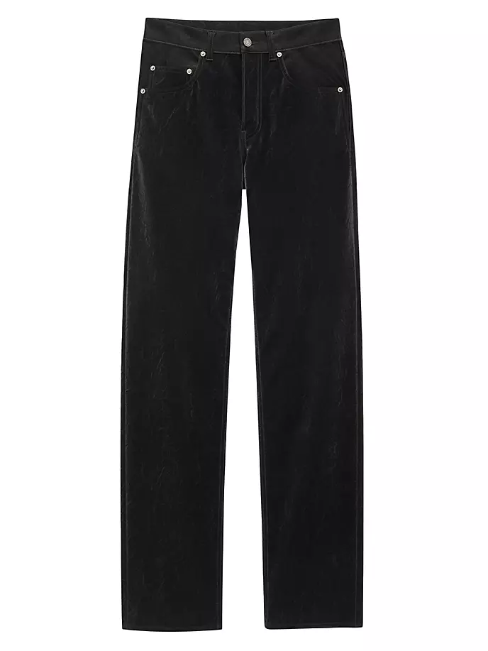 Длинные мешковатые джинсы Extreme из мятой ткани Saint Laurent, черный