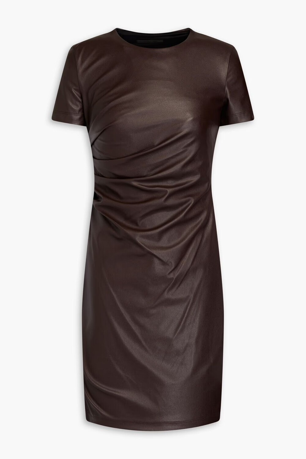 

Драпированное мини-платье из искусственной кожи Helmut Lang, мерло
