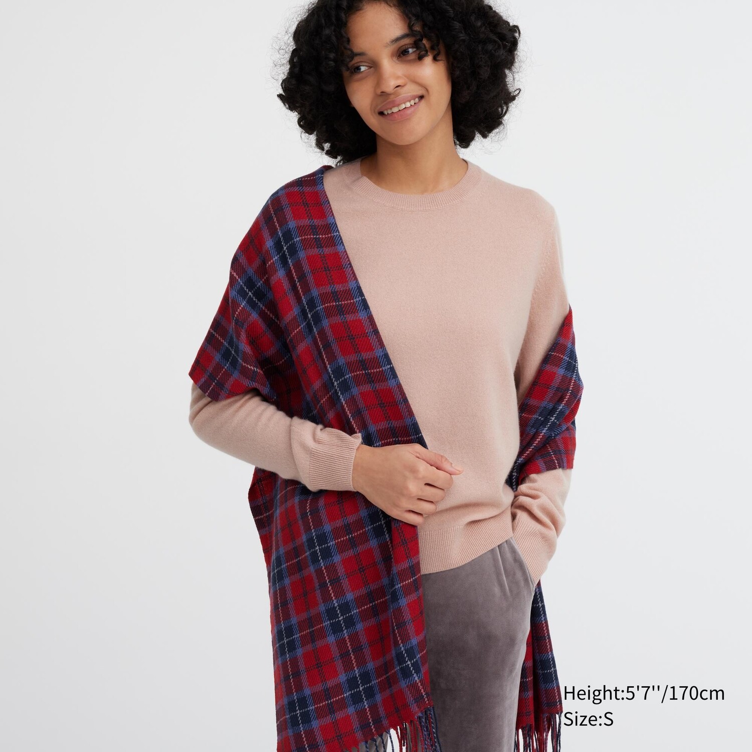 

Джемпер из 100% кашемира с круглым вырезом Uniqlo, розовый