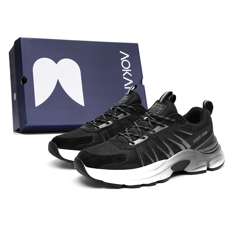 

Кроссовки мужские толстые низкие Aokang, цвет Black and white [standard sports shoe size]