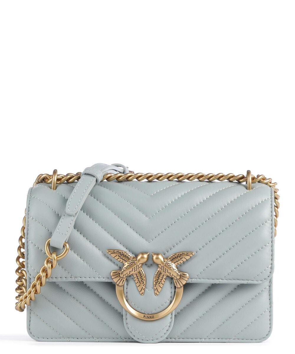

Сумка через плечо Love One Mini из мелкозернистой кожи Pinko, синий