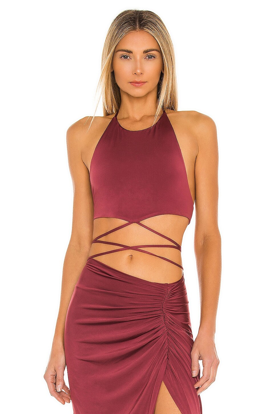 

Топ Michael Costello x REVOLVE Leah Crop, цвет Maroon