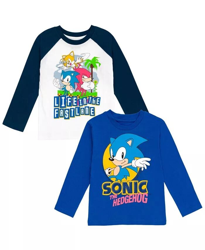 

Набор из 2 футболок Little Boys Sonic the Hedgehog Tails Knuckles для малышей Sega, серый