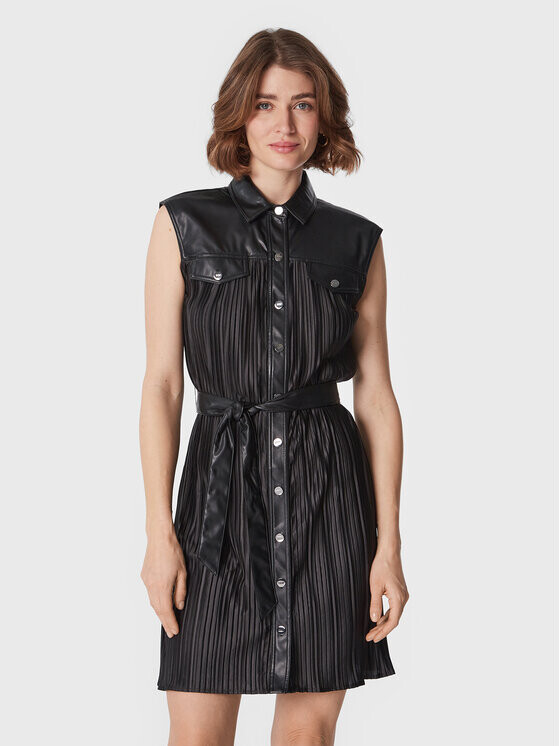 

Платье из искусственной кожи, стандартного кроя Dkny, черный