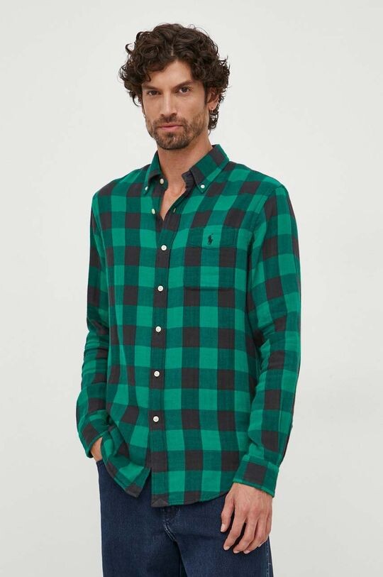 

Хлопковая рубашка Polo Ralph Lauren, зеленый