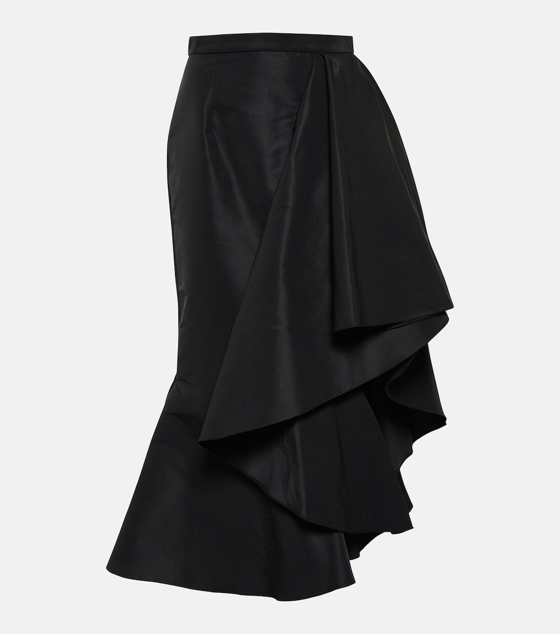 

Юбка миди асимметричного кроя с драпировкой ALEXANDER MCQUEEN, черный