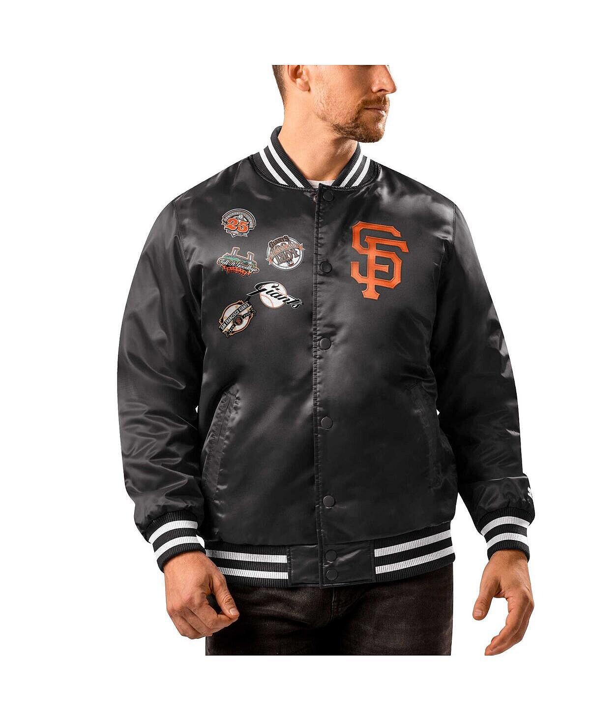 

Мужская черная куртка на кнопках San Francisco Giants с нашивкой Starter, Черный