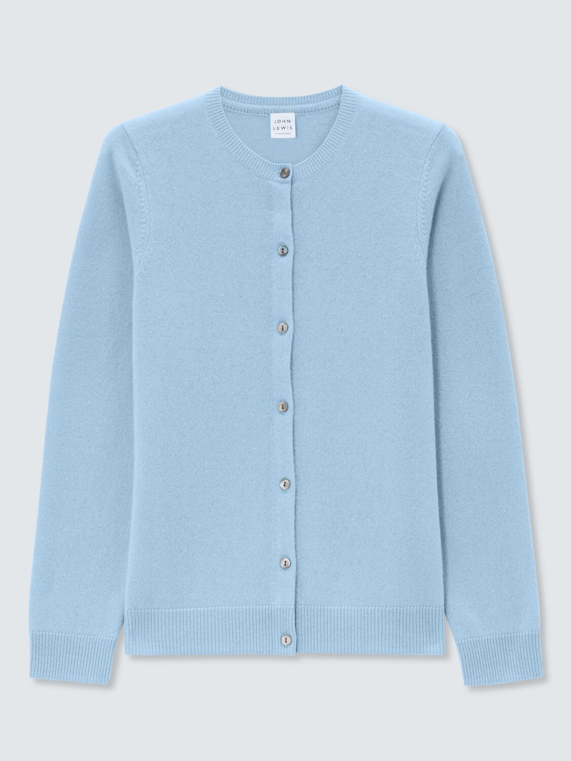 

Кашемировый кардиган с круглым вырезом John Lewis, светло-синий